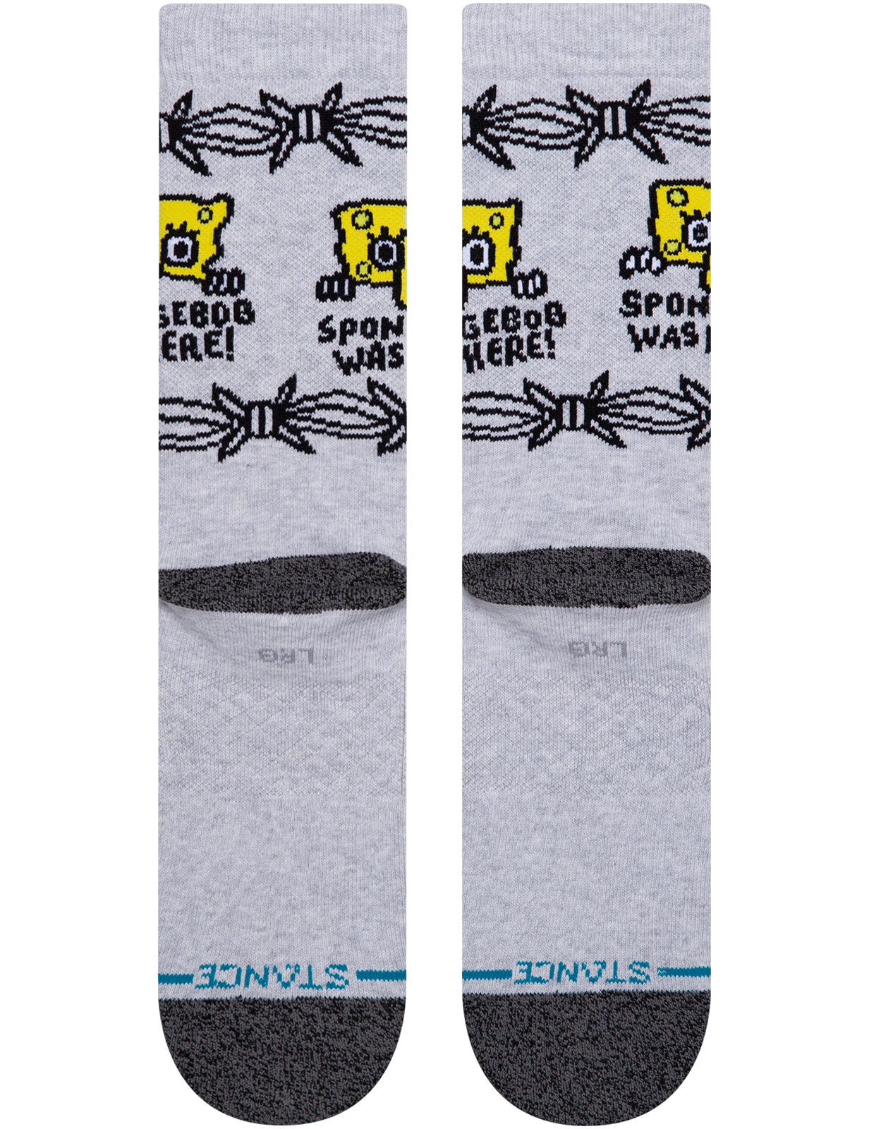 Stance Bob Was Here Spongebob Crew Socks in Heathergrey