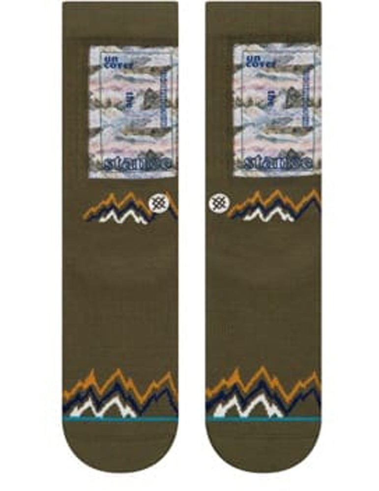 Stance Stance Peak Crew Socks in Army