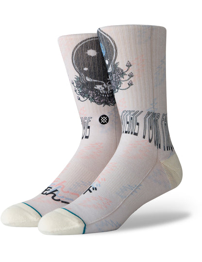 Stance Steal Your Face Crew Socks in Natural