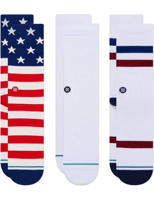 Stance The Americana 3 Pack Crew Socks in Multi