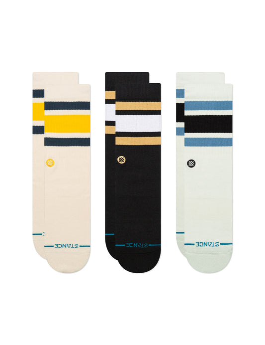 Stance The Boyd 3 Pack Crew Socks in Cream