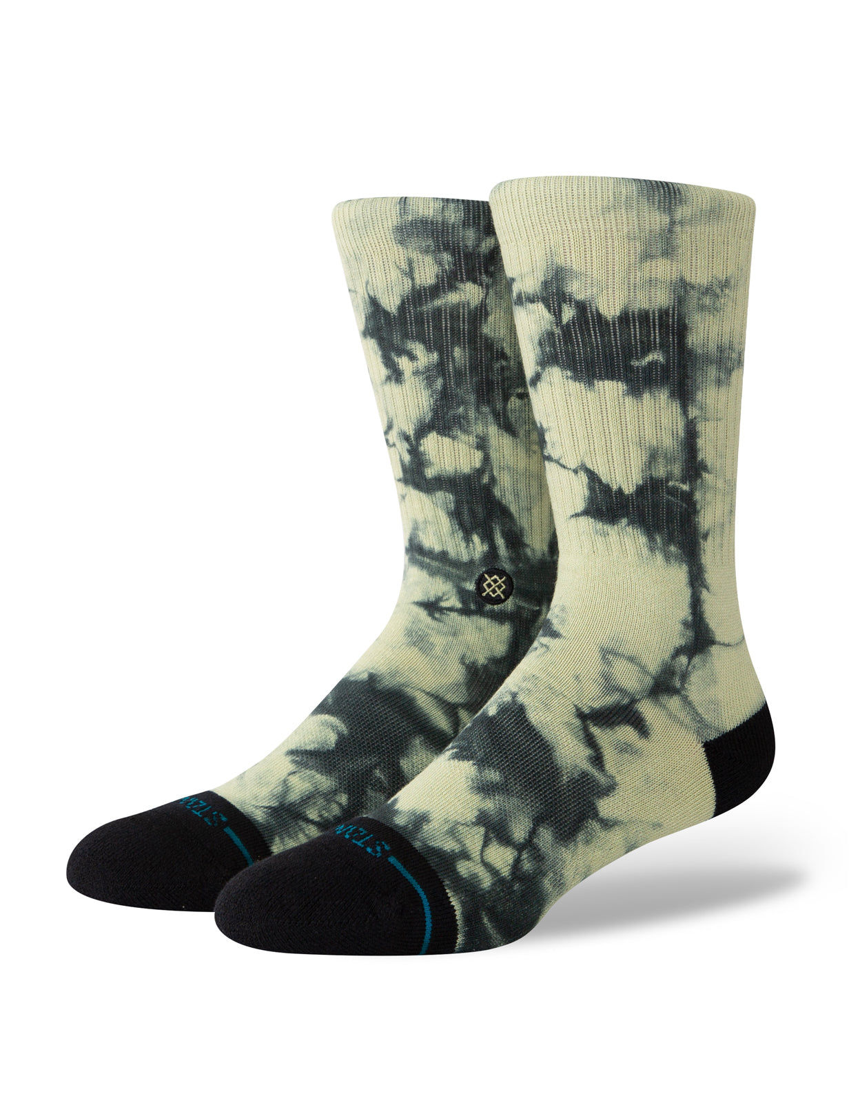 Stance Well Worn Crew Socks in Green Black