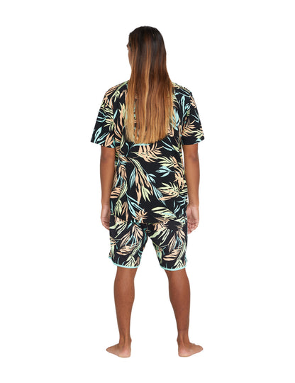 Volcom Bleeding Leaf Short Sleeve Shirt in Black