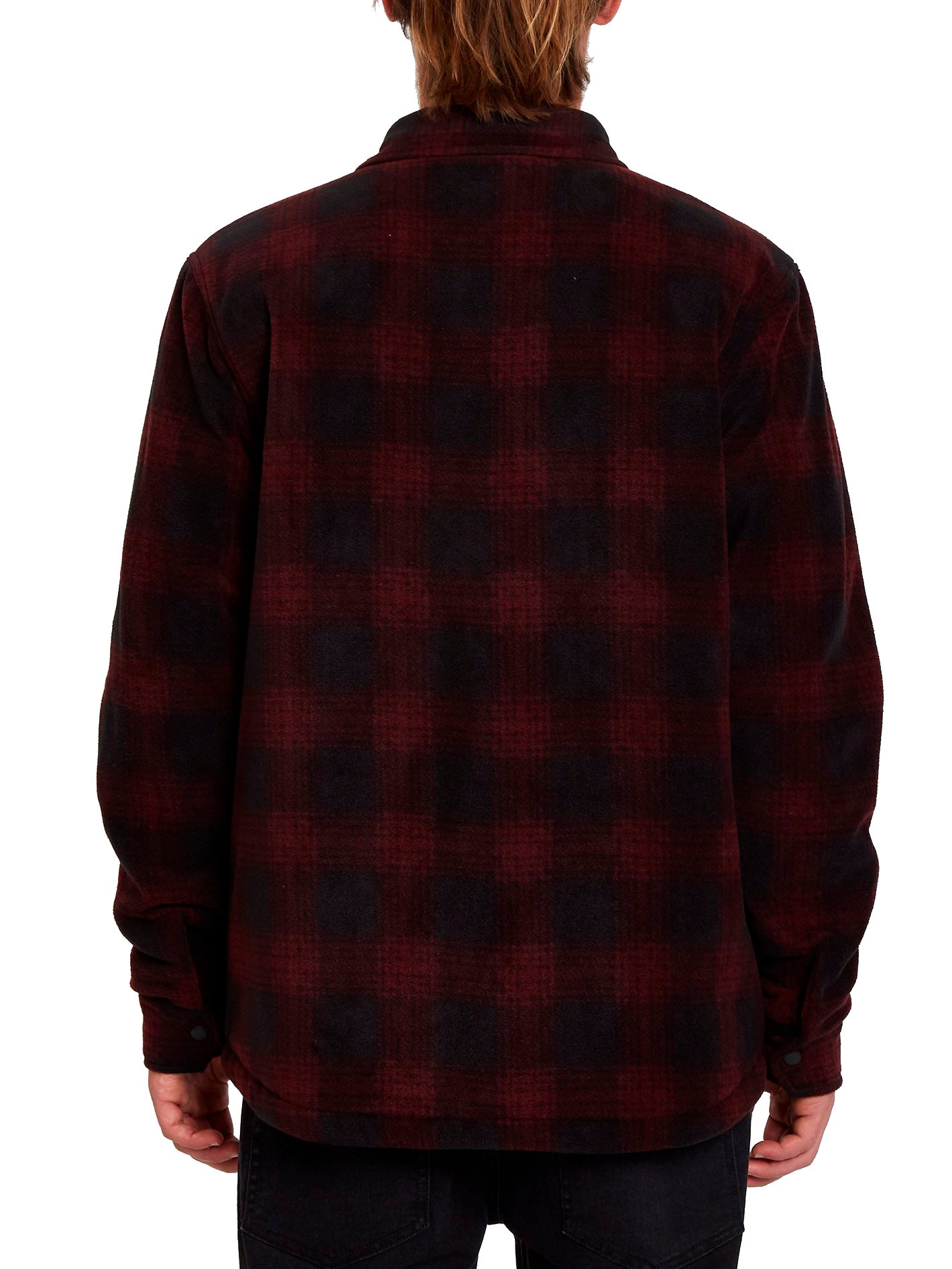 Volcom Bowered Fleece Long Sleeve Shirt in Port