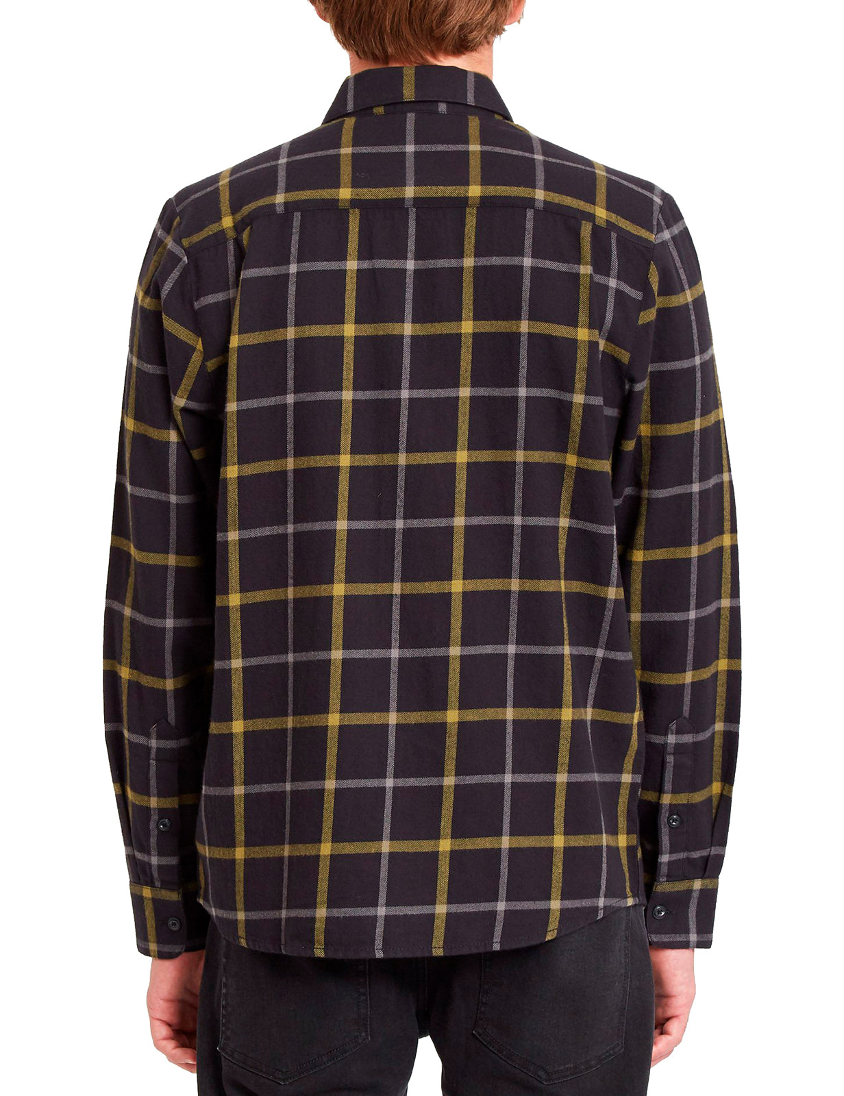 Volcom Caden Plaid Long Sleeve Shirt in Black