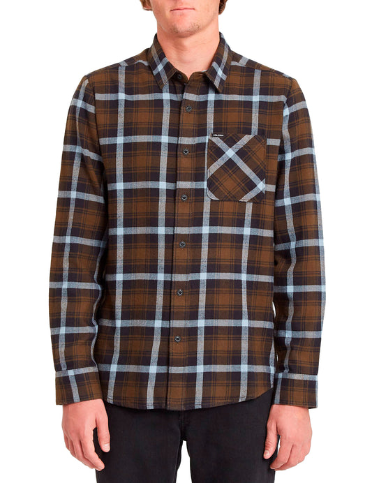 Volcom Caden Plaid Long Sleeve Shirt in Wren