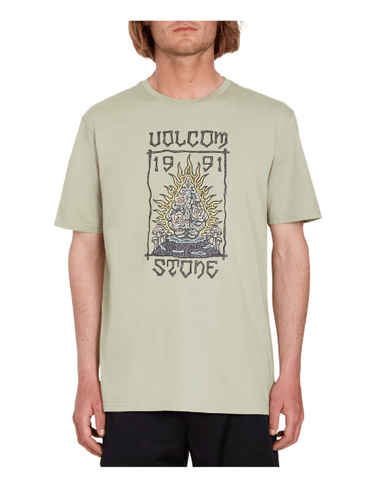 Volcom Caged Stone Short Sleeve T-Shirt in Seagrass Green