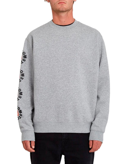 Volcom Catch 91 Crew Sweatshirt in Heather Grey