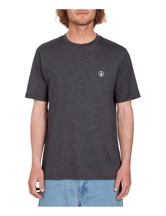 Volcom Circle Blanks Heather Short Sleeve T-Shirt in Heather Black