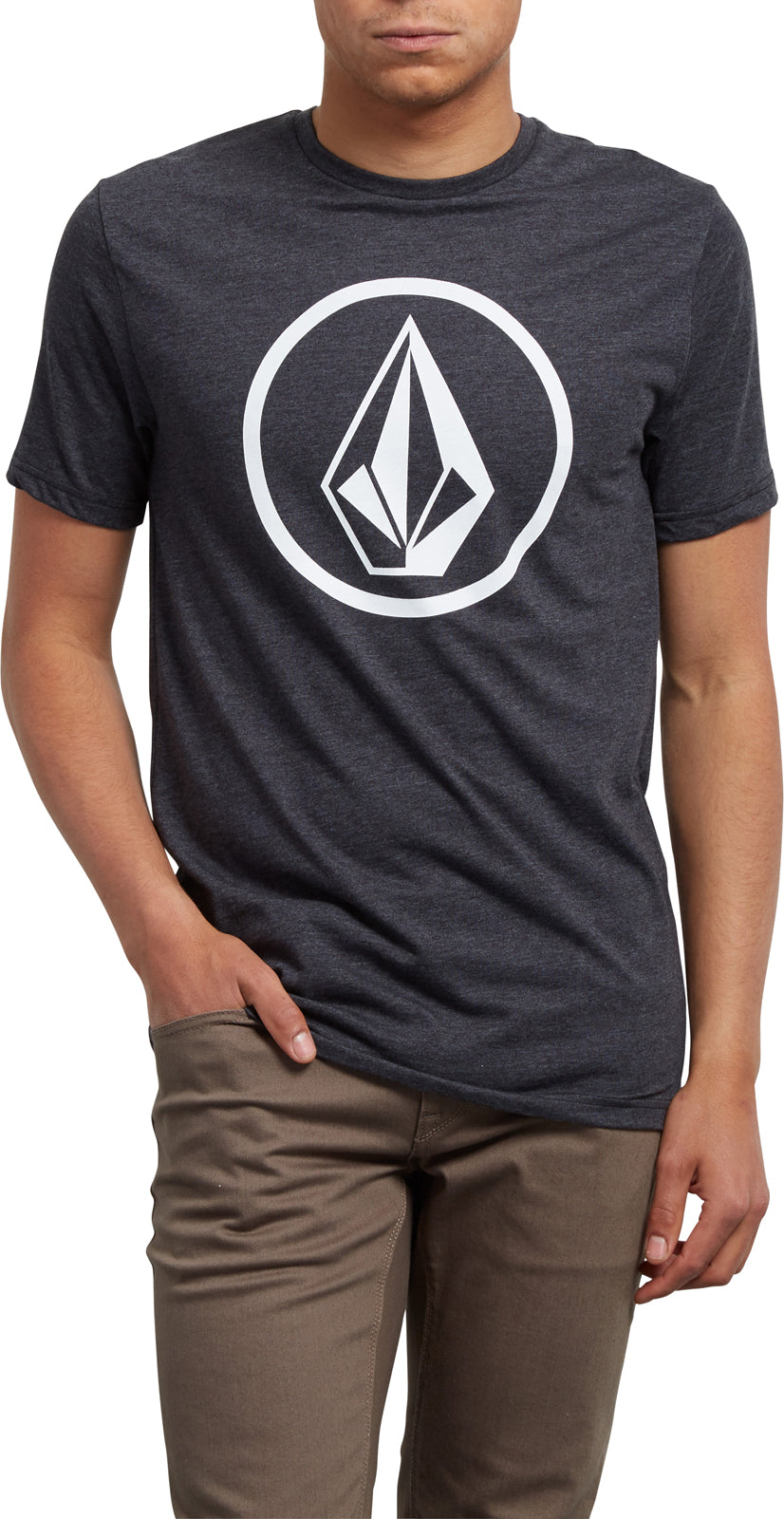 Volcom Circle Stone Short Sleeve T-Shirt in Heather Black