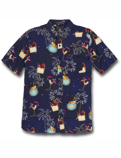 Volcom Cosmic Vaca Short Sleeve Shirt in Blueprint