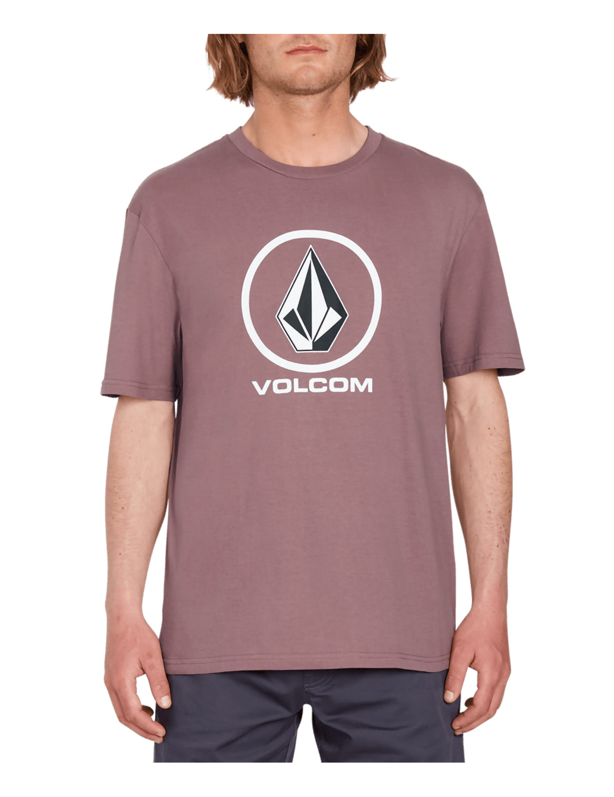 Volcom Crisp Stone Short Sleeve T-Shirt in Bordeaux Brown