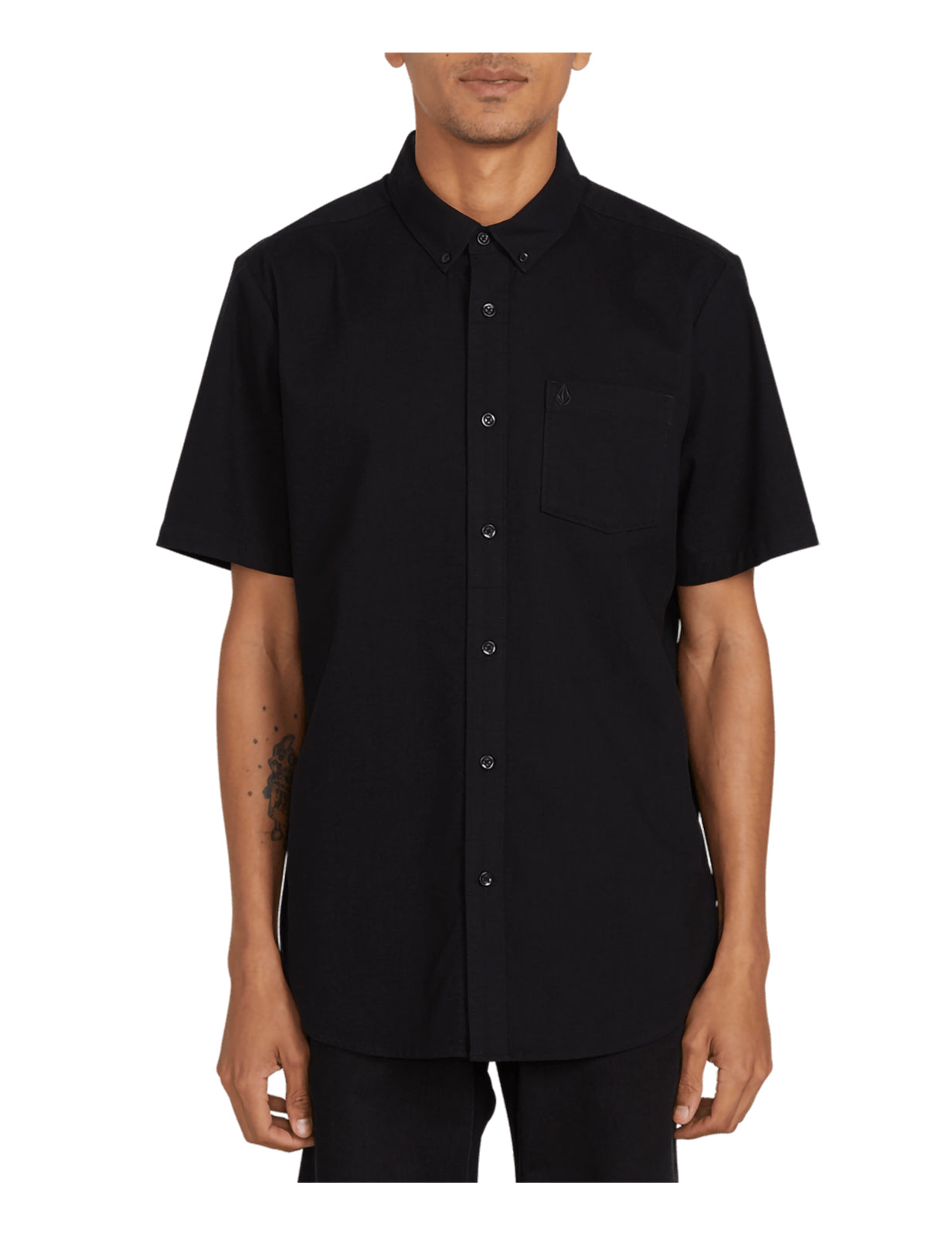 Volcom Everett Oxford Short Sleeve Shirt in New Black