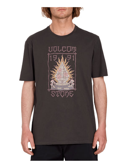 Volcom Fty Caged Stone Short Sleeve T-Shirt in Rinsed Black