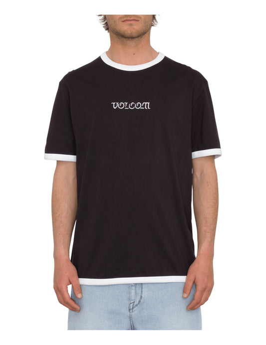 Volcom Fullring Ringer Short Sleeve T-Shirt in Black