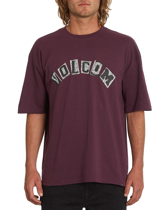 Volcom Hi School Short Sleeve T-Shirt in Mulberry