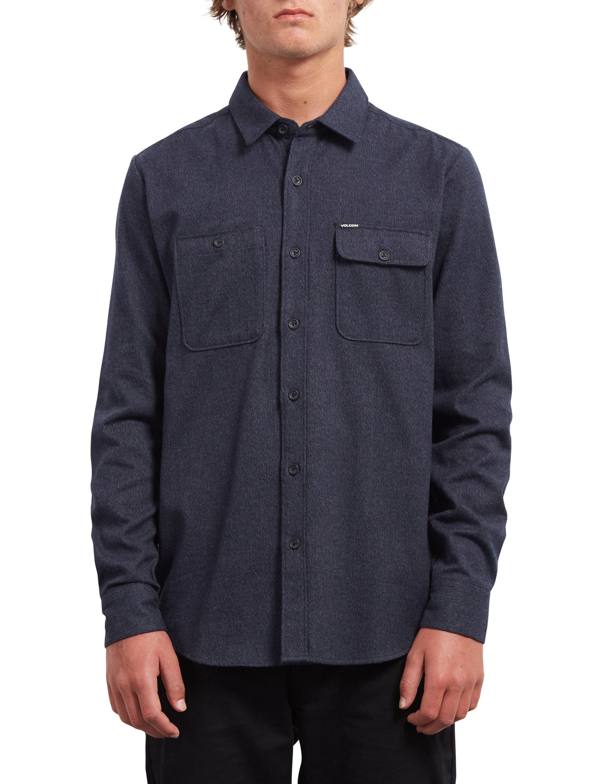 Volcom Hickson Update Long Sleeve Shirt in Midnight Blue