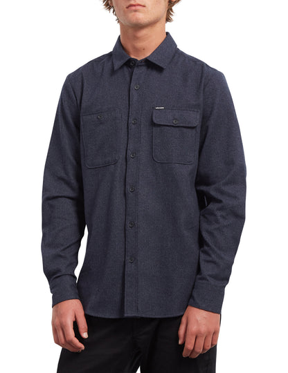 Volcom Hickson Update Long Sleeve Shirt in Midnight Blue