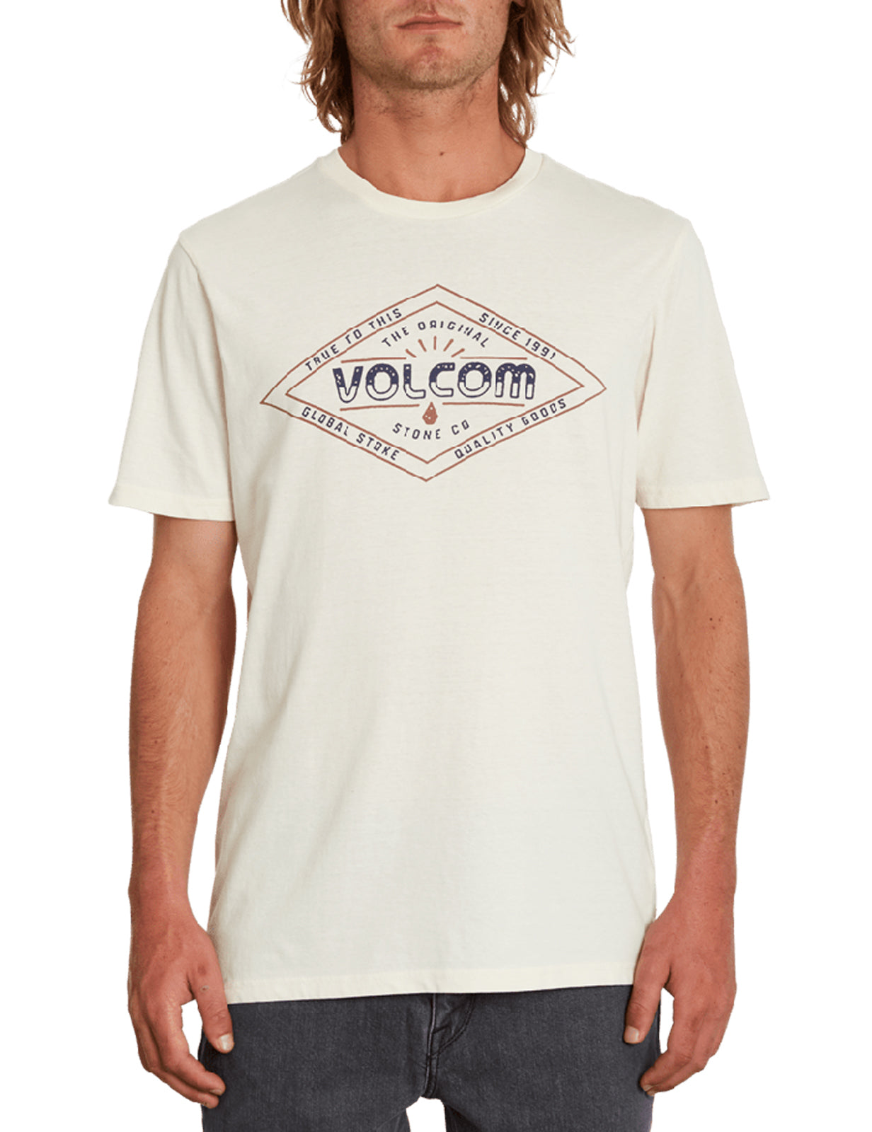 Volcom Hikendo Short Sleeve T-Shirt in Off White