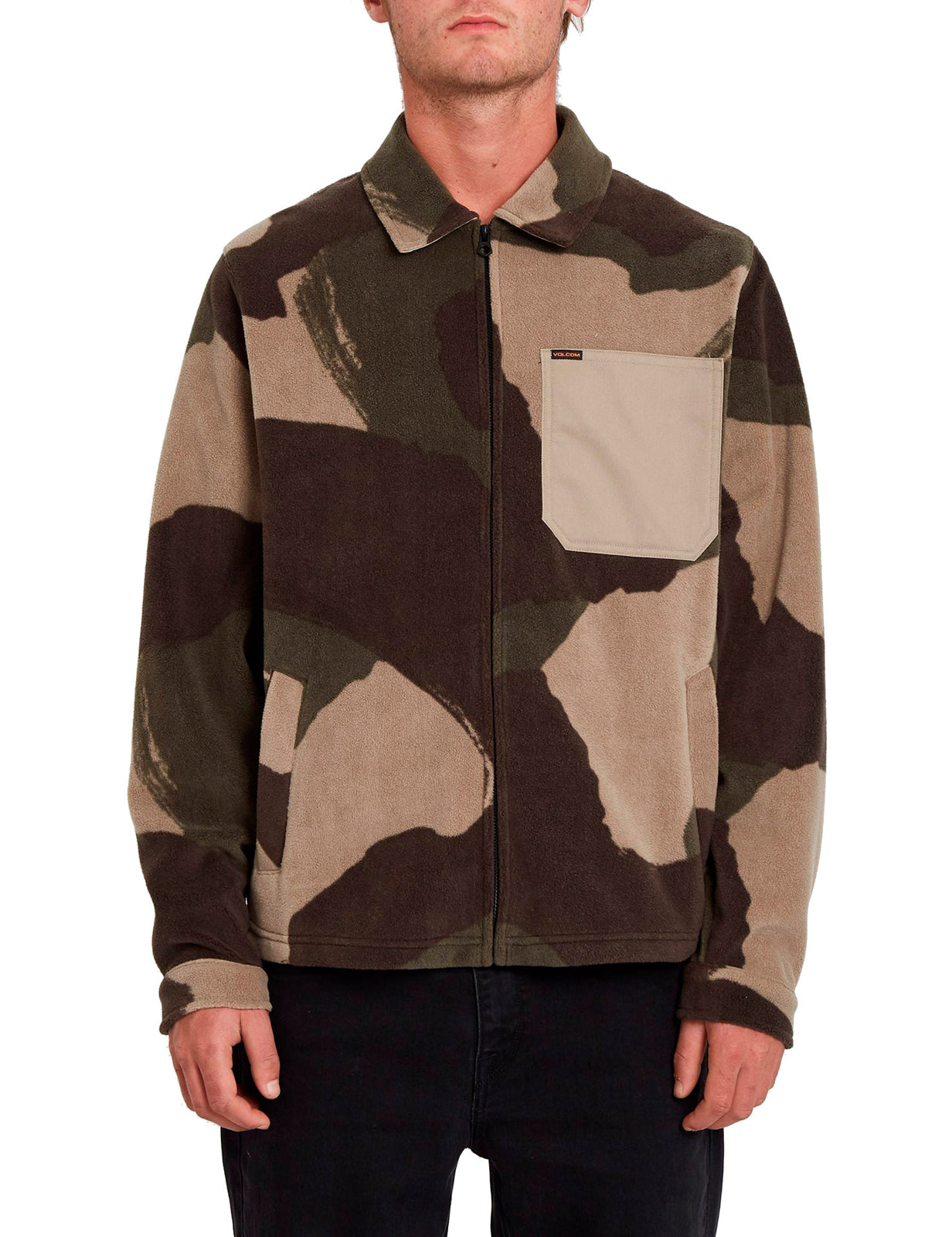 Volcom Imson Full Zip Fleece in Camouflage