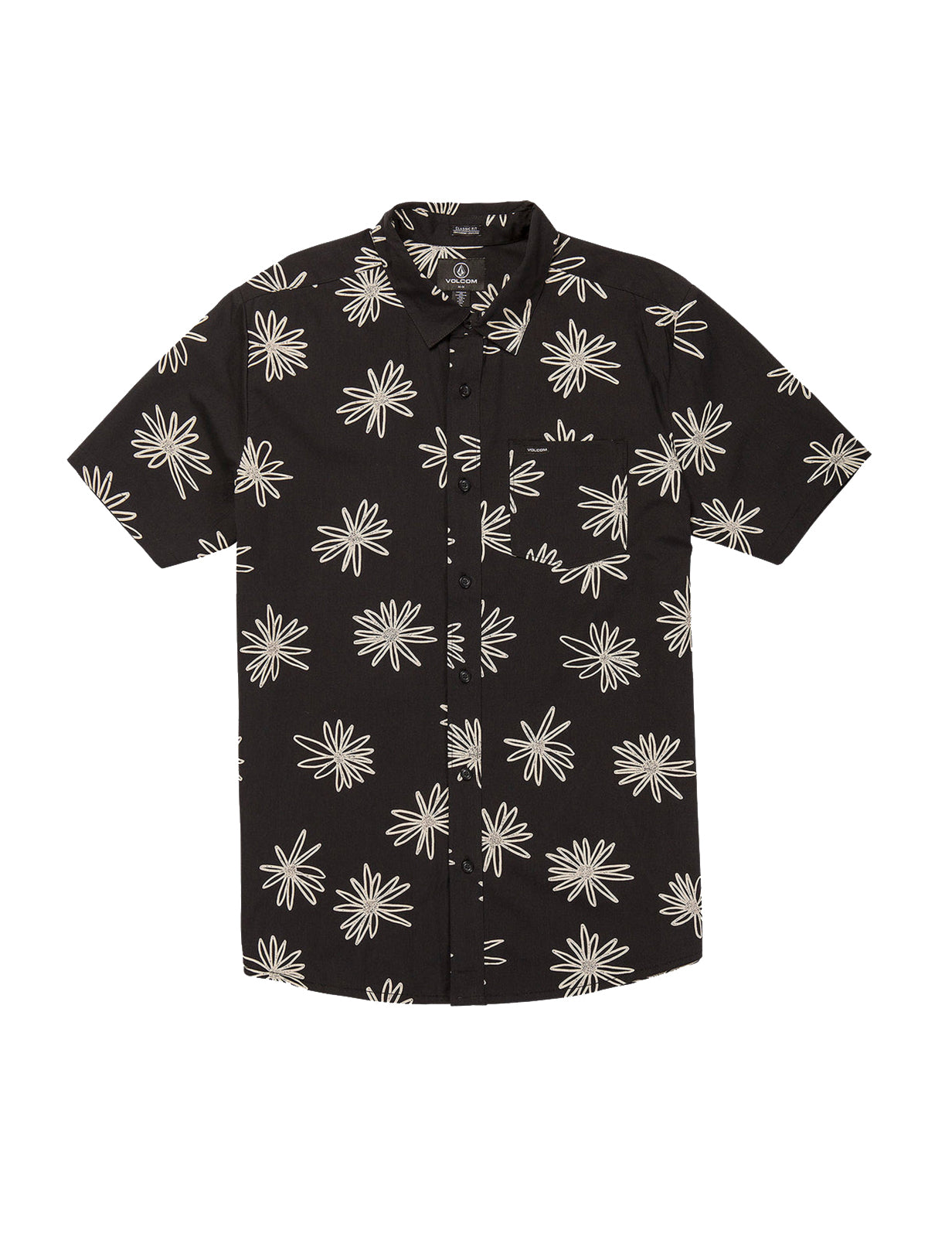 Volcom Lazy Dazey Short Sleeve Shirt in Black