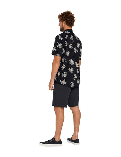 Volcom Lazy Dazey Short Sleeve Shirt in Black