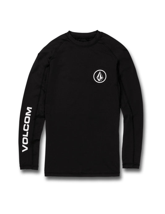 Volcom Lido Solid Long Sleeve Rash Vest in Black