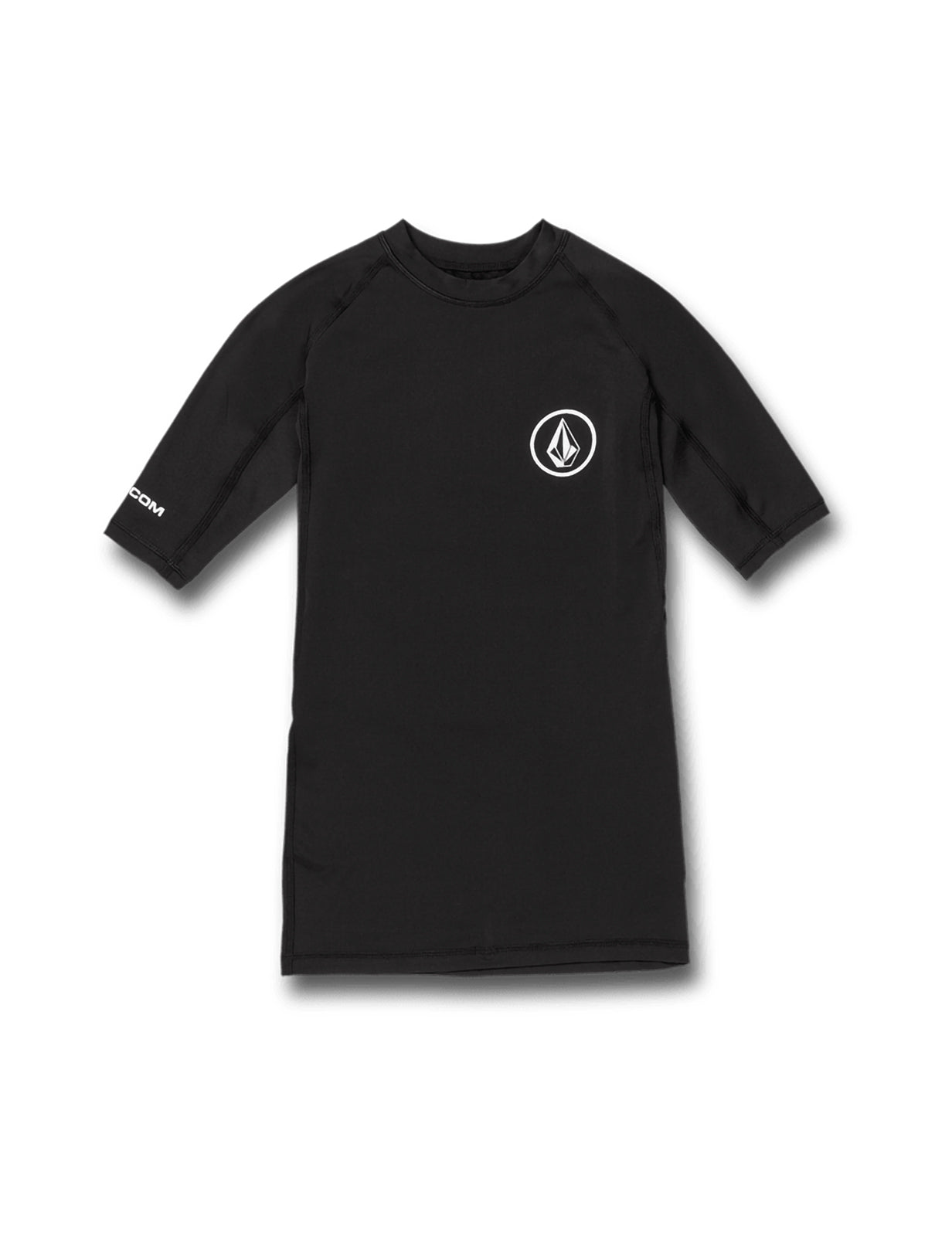 Volcom Lido Solid Short Sleeve Rash Vest in Black