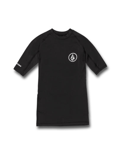 Volcom Lido Solid Short Sleeve Rash Vest in Black