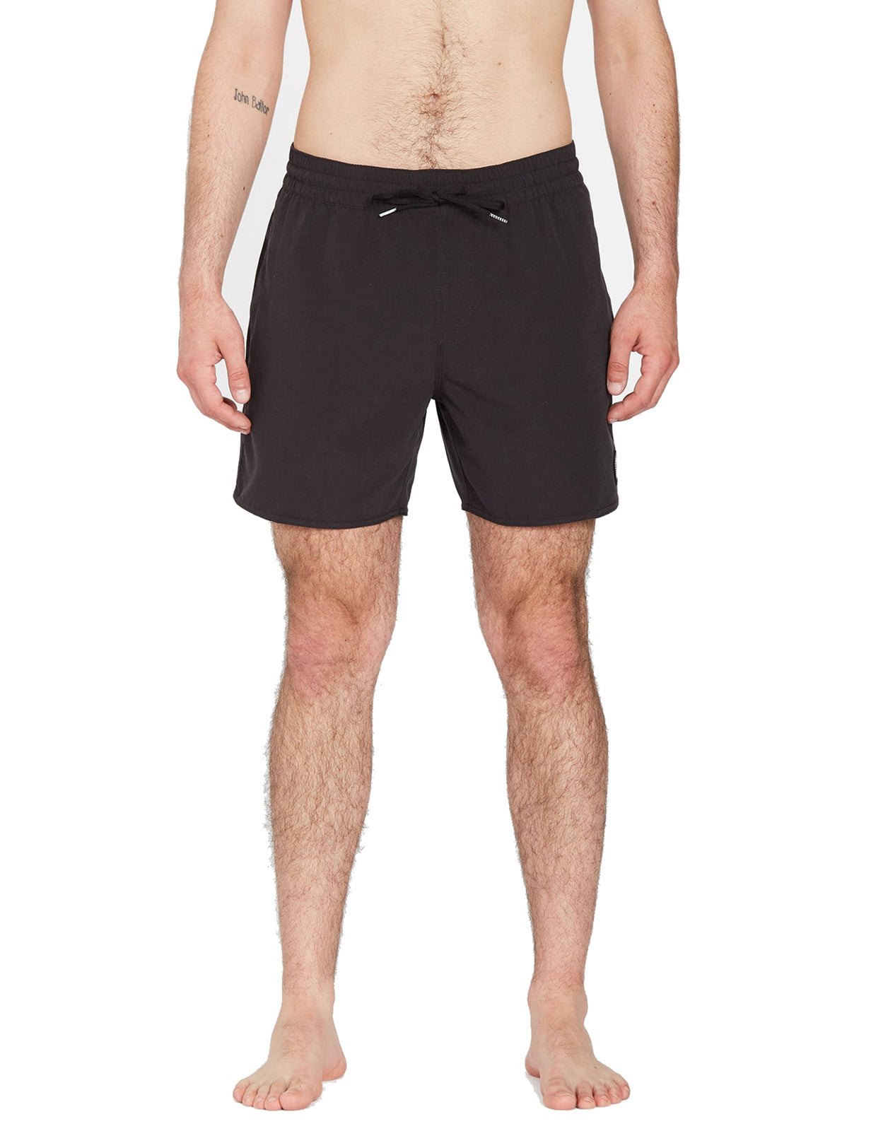 Volcom Lido Solid Trunk 16 Elasticated Boardshorts in Black