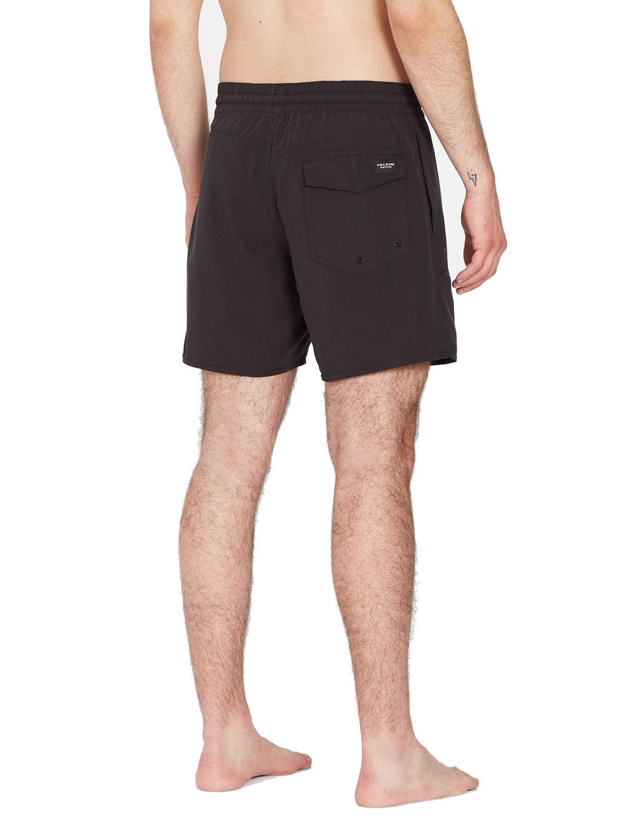 Volcom Lido Solid Trunk 16 Elasticated Boardshorts in Black