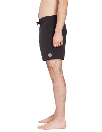 Volcom Lido Solid Trunk 16 Elasticated Boardshorts in Black