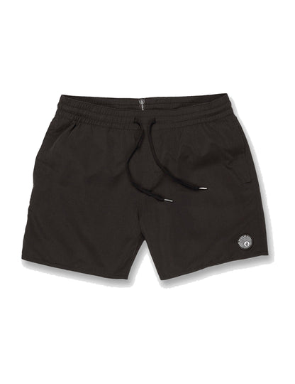 Volcom Lido Solid Trunk 16 Elasticated Boardshorts in Black