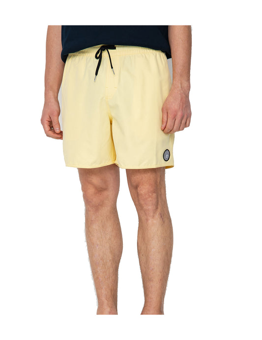 Volcom Lido Solid Trunk 16 Elasticated Boardshorts in Dawn Yellow