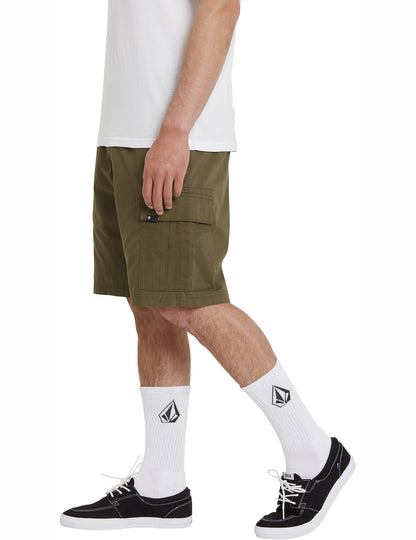 Volcom March Cargo Shorts in Military