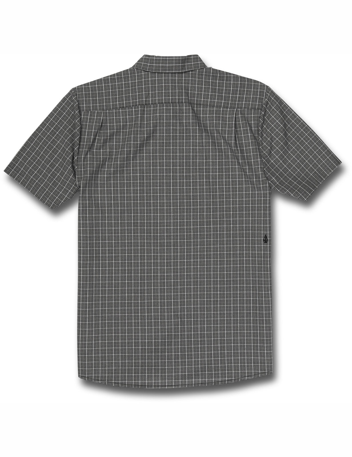 Volcom Mini Check Woven Short Sleeve Shirt in Black