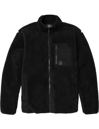 Volcom Muzzer Fuzzar Zip Full Zip Fleece in Black