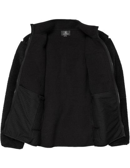 Volcom Muzzer Fuzzar Zip Full Zip Fleece in Black