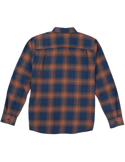 Volcom Netastone Flannel Long Sleeve Shirt in Navy