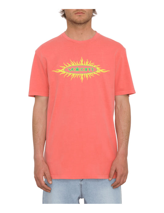 Volcom Nu Sun PW Short Sleeve T-Shirt in Washed Ruby