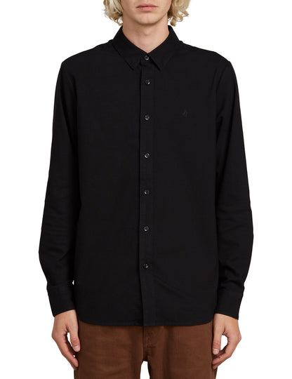 Volcom Oxford Stretch Long Sleeve Shirt in New Black