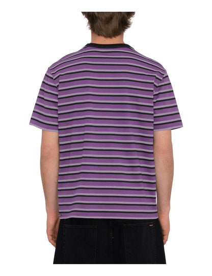 Volcom Rayeah Stripes Short Sleeve T-Shirt in Deep Purple