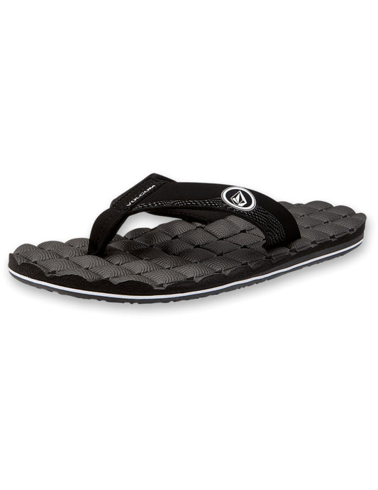 Volcom Recliner Sandals in Black White