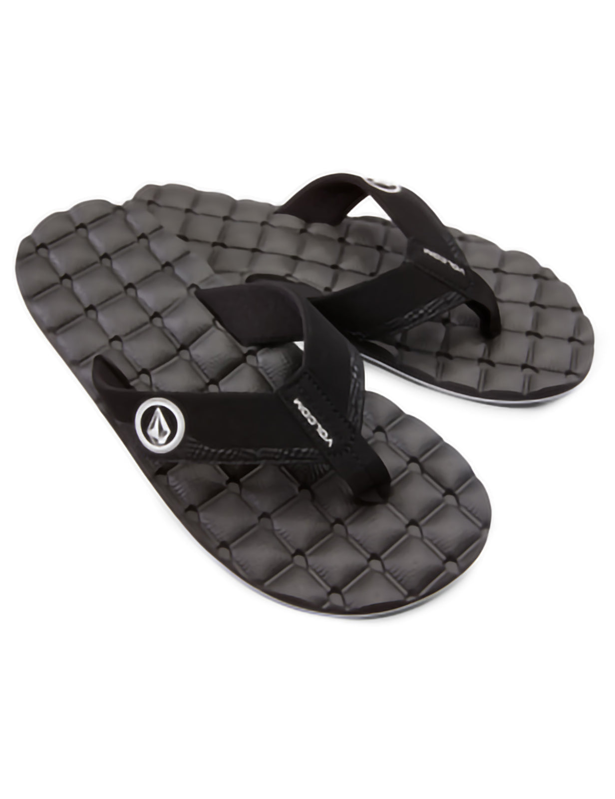 Volcom Recliner Sandals in Black White