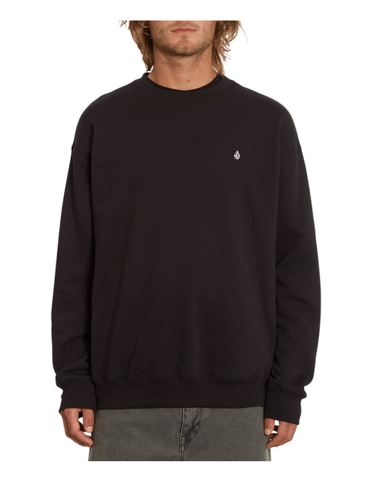 Volcom Single Stone Crew Sweatshirt in Black