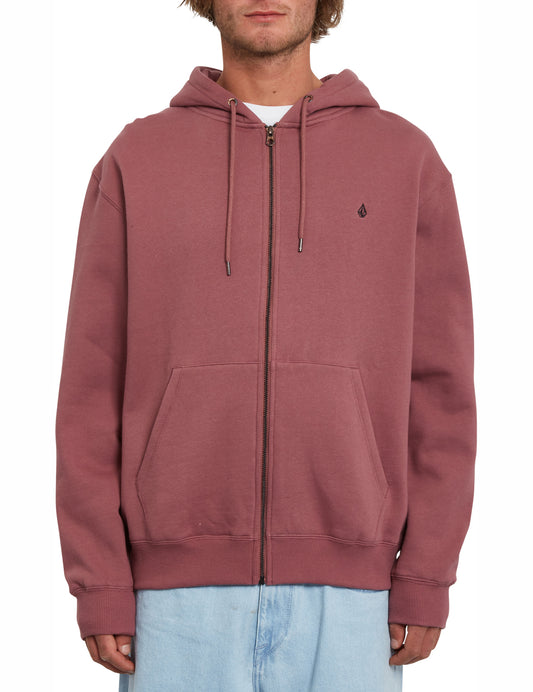 Volcom Single Stone Zipped Hoody in Rose Brown