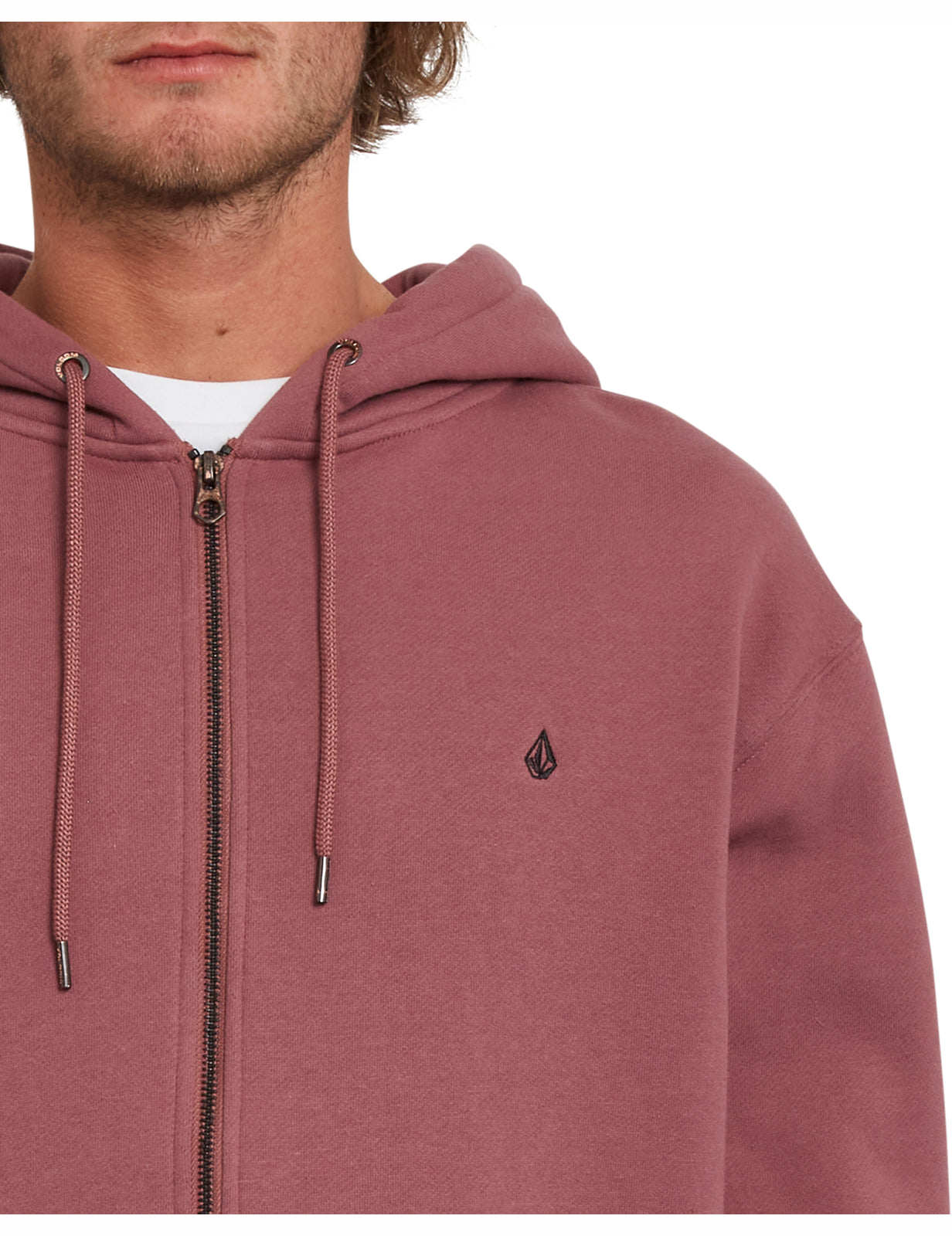 Volcom Single Stone Zipped Hoody in Rose Brown