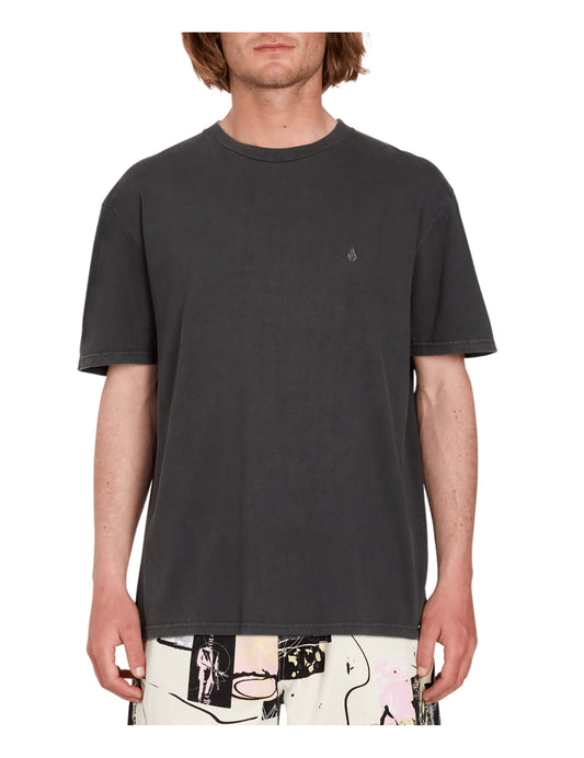 Volcom Solid Stone Embroidered Short Sleeve T-Shirt in Black