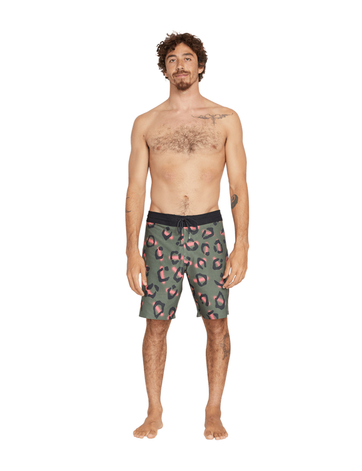 Volcom Stone Party Animals Stoney 19 Boardshorts in Military