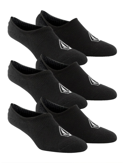 Volcom Stones 3 Pack No Show Socks in Black